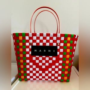 Marni Market woven tote bag